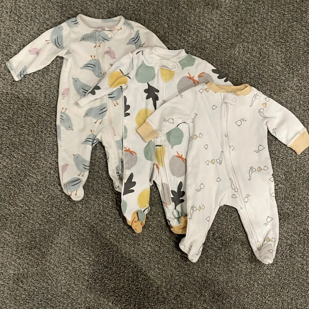 3-pack baby footie sleepers